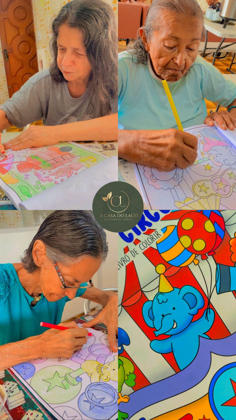 Atividade artística em grupo.